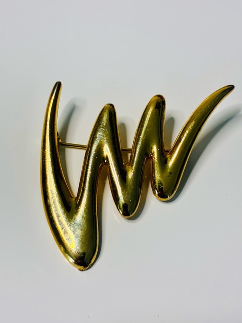 Source Unknown Metallic Gold Wave Brooch - Women Jewelry